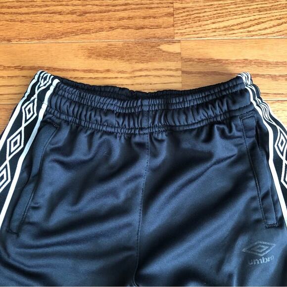 UMBRO Black Elastic Drawstring Waistband Zipper Hem Track Pants Girl’s Size L - Picture 2 of 8